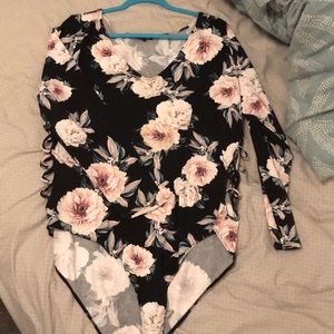 Floral print bodysuit